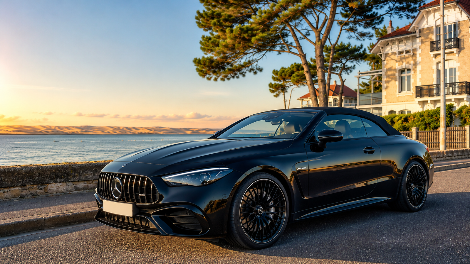 Mercedes CLE Cabriolet noire location Arcachon Cap Ferret